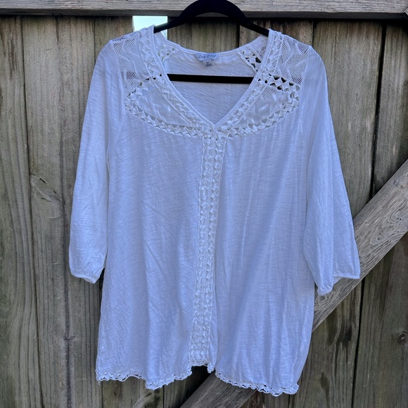 Lucky Brand Tops - Lucky Brand White Lace Blouse